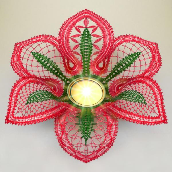 561 Klöppelbrief Blüte "Ritterstern" für Teelichthalter